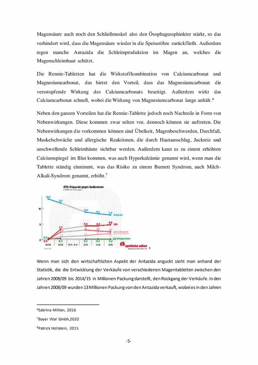Gymnasium
2021 Q1
Facharbeit im Grundkurs Chemie
Die Wirkungsweise
einer Magentablette, anhand der titrimetrischen
Bestimmung der basischen 