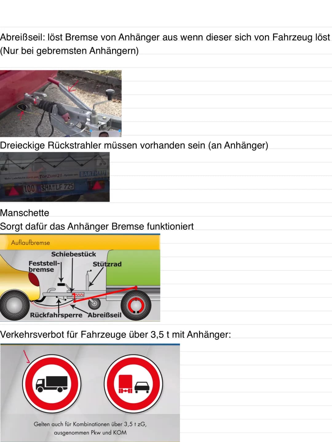 Thema 14
Fahren mit Solokraftfahfzeugen und Zügen, Personen- und
Güterbeförderung
AHK
Anhängerkupplung muss in Fahrzeugpapieren eingetragen 