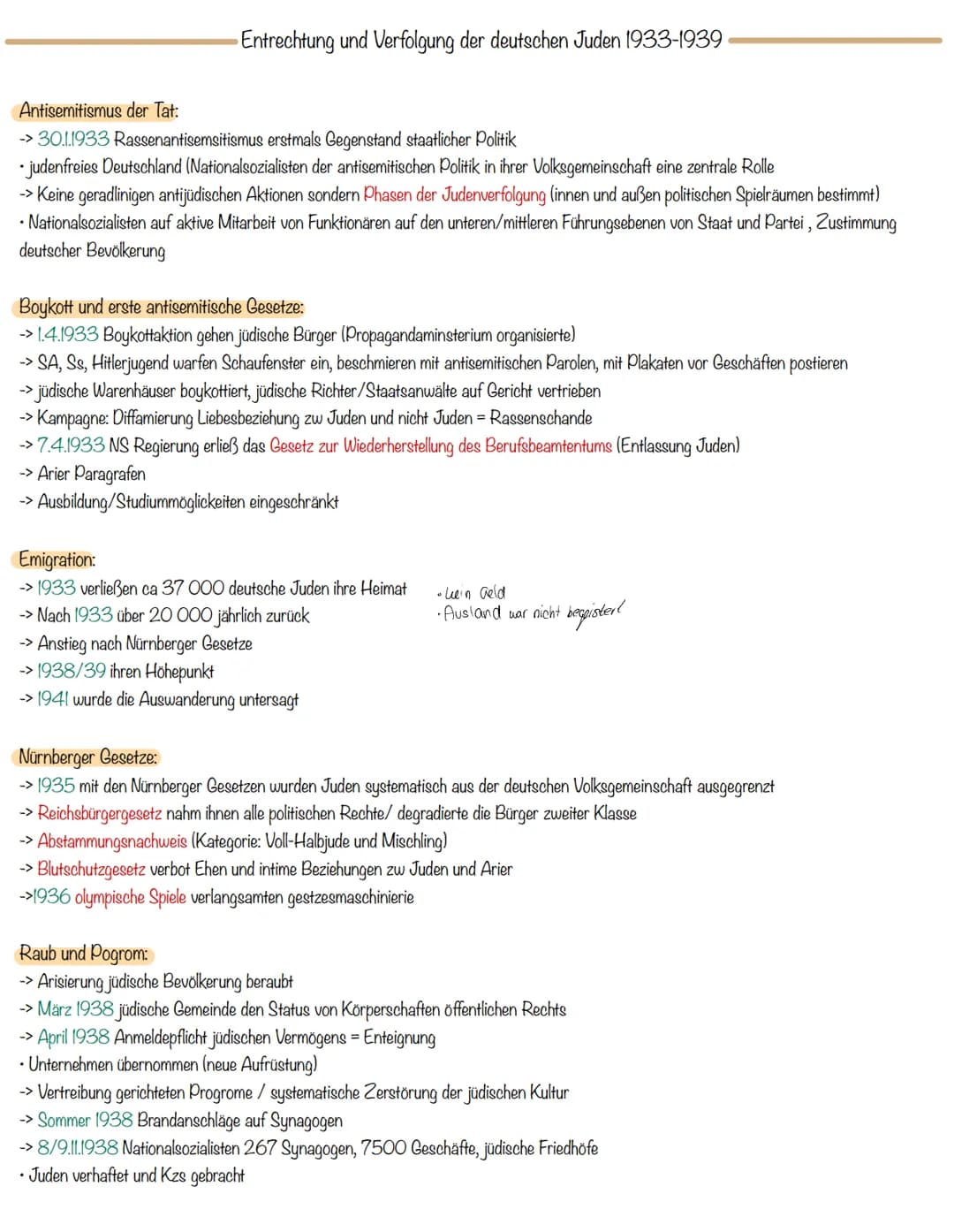 Antisemitismus der Tat:
-> 30.1.1933 Rassenantisemsitismus erstmals Gegenstand staatlicher Politik
• judenfreies Deutschland (Nationalsozial