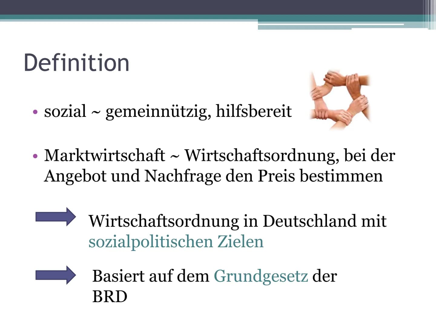 Soziale Marktwirtschaft in
Deutschland
Wohlstand für alle? Freiheit
Ķ
Fortschritt
Sicherheit
SAFETY
FIRST!
WOHLSTAND FÜR ALLLE
Gerechtigkeit