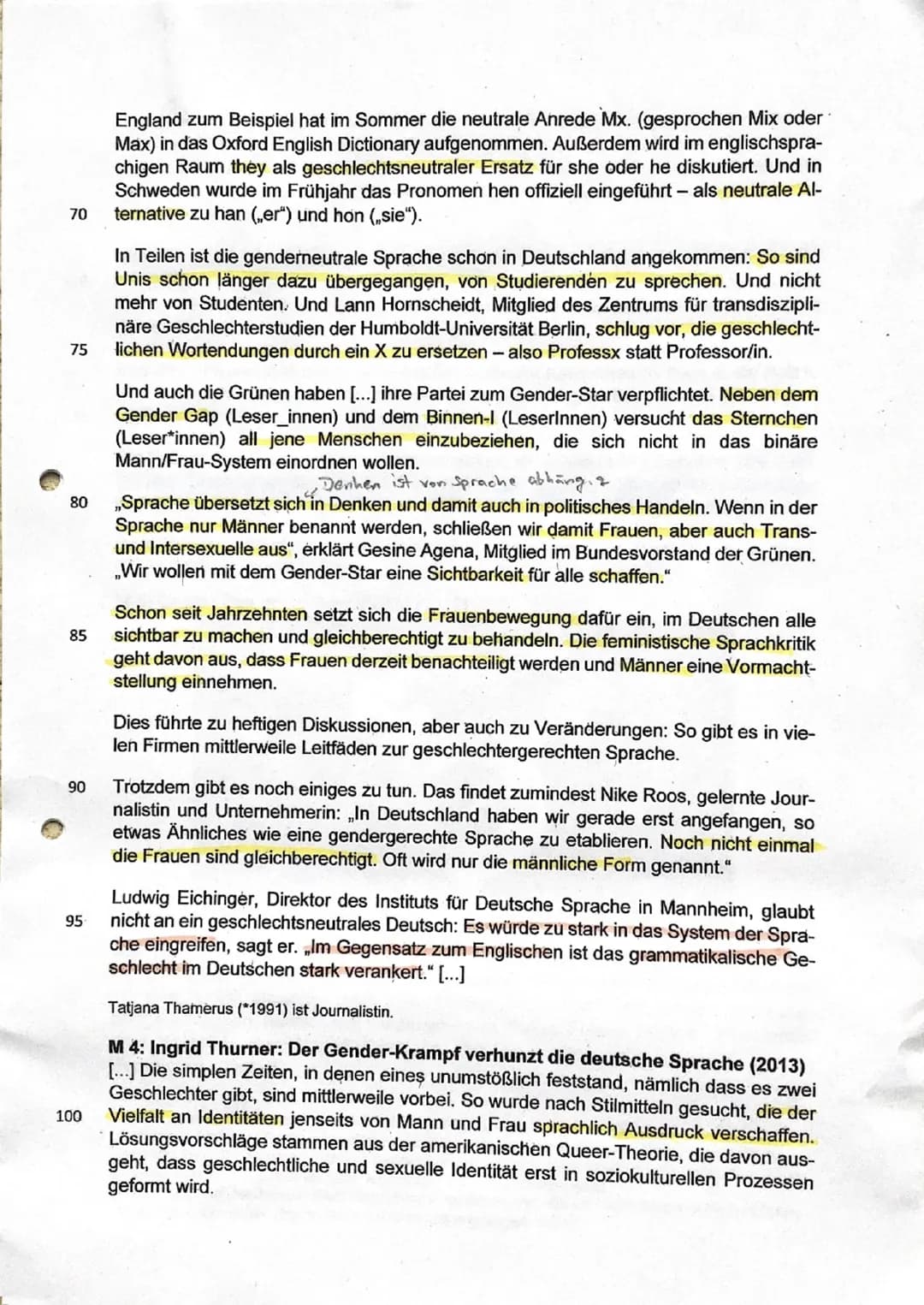 KA LK D 11/2 Sh
2nn
Thema: Verwendung einer genderneutralen Sprache in Schulen
Aufgabenart: Materialgestütztes Verfassen argumentierender Te