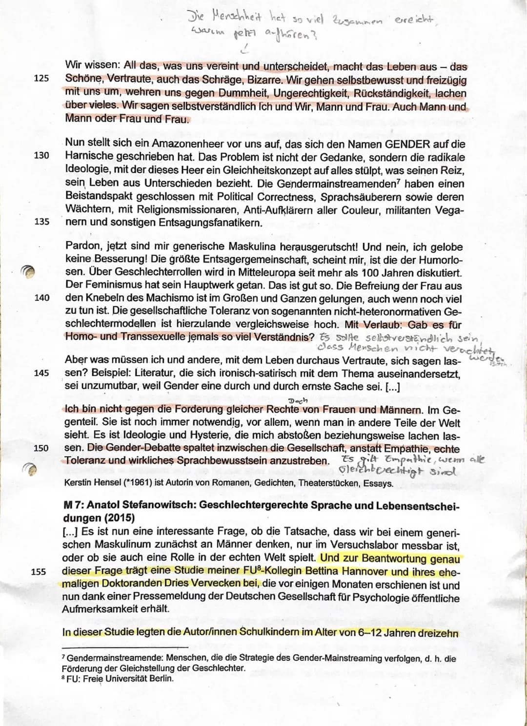 KA LK D 11/2 Sh
2nn
Thema: Verwendung einer genderneutralen Sprache in Schulen
Aufgabenart: Materialgestütztes Verfassen argumentierender Te