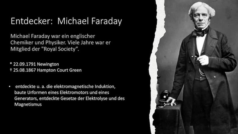 Induktion und ihre Anwendung
Chiara Inhaltsverzeichnis:
• Was ist Induktion?
Entdecker: Michael Faraday
• Berechnung
Wie wurde die Induktion