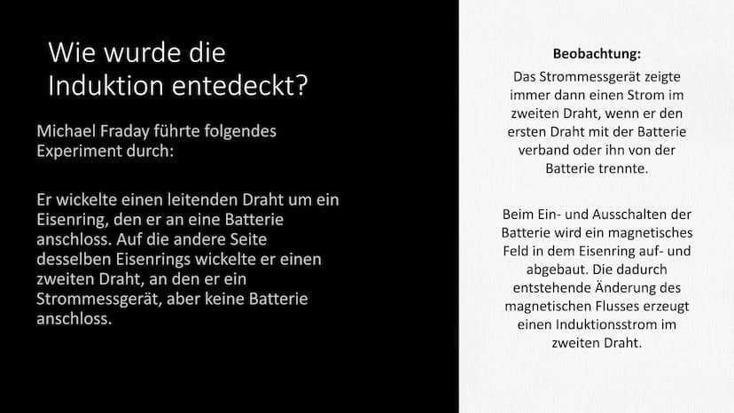 Induktion und ihre Anwendung
Chiara Inhaltsverzeichnis:
• Was ist Induktion?
Entdecker: Michael Faraday
• Berechnung
Wie wurde die Induktion