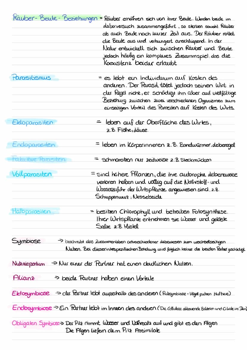 Rauber-Beute - Beziehungen = Räuber ernähren sich von ihrer Beute. Werden beide im
Laborversuch zusammengeführt, so sterben sowohl Räuber
al