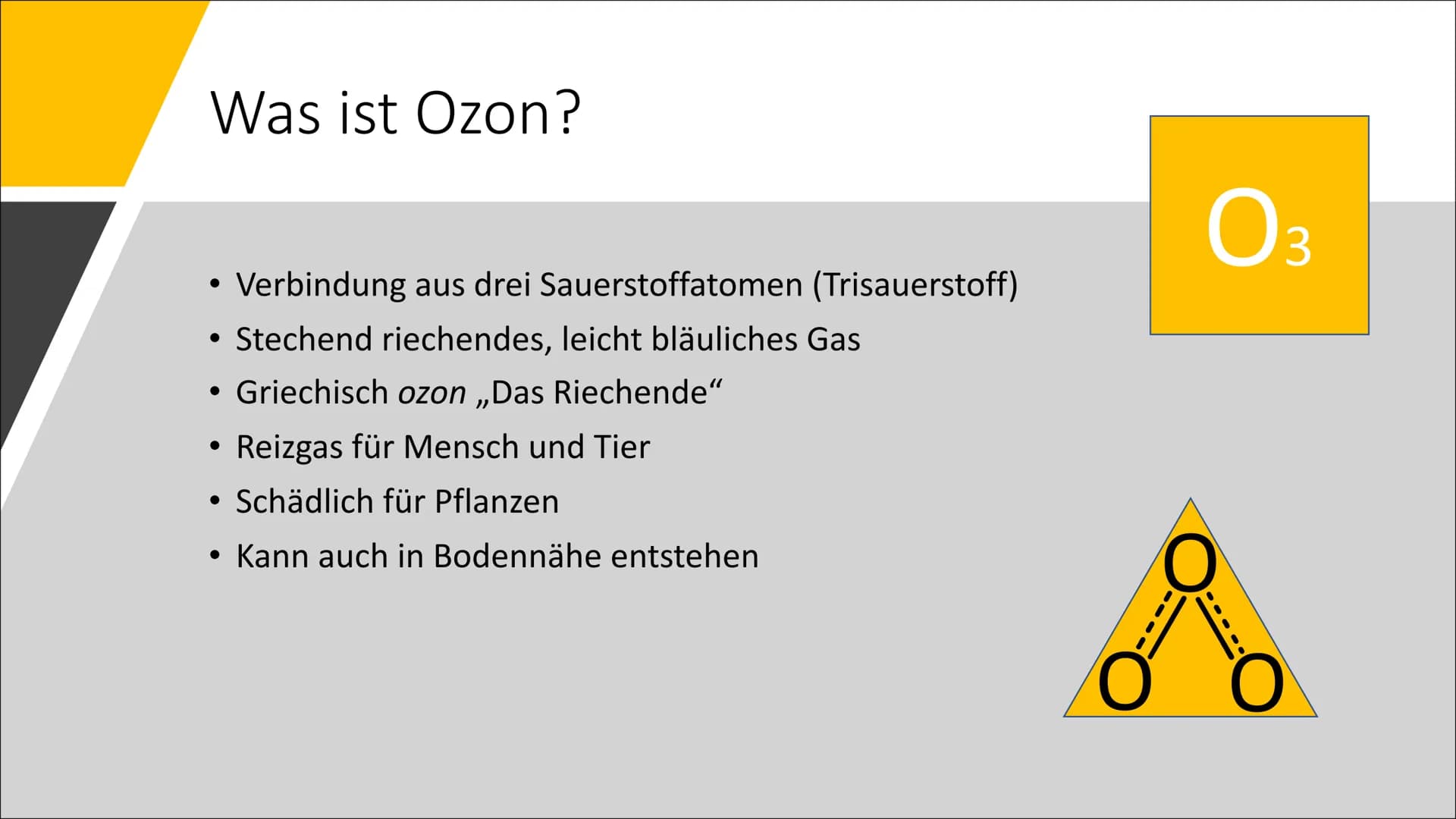 DAS OZONLOCH
Von Cheyenne, Babsie und Filip
18.05.2022 Die Gliederung
1.
Was ist Ozon?
2. Ozon-Sauerstoff-Zyklus
3. Wo befindet sich die Ozo