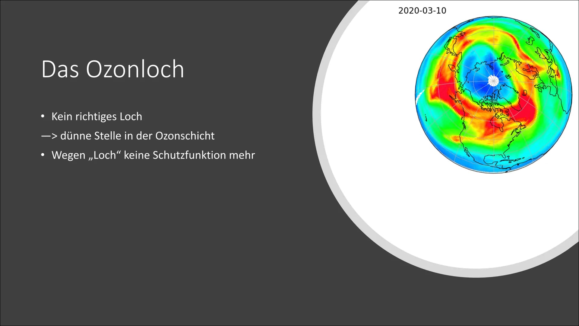 DAS OZONLOCH
Von Cheyenne, Babsie und Filip
18.05.2022 Die Gliederung
1.
Was ist Ozon?
2. Ozon-Sauerstoff-Zyklus
3. Wo befindet sich die Ozo