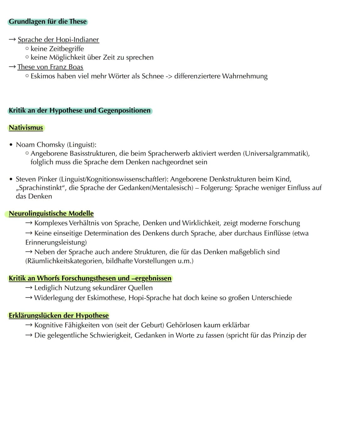Sprache-Denken-Wirklichkeit
Ferdinand de Sassure
--> Theorie des sprachlichen Zeichen/ Grundelement der Kommunikation
Sprachliches Zeichen h
