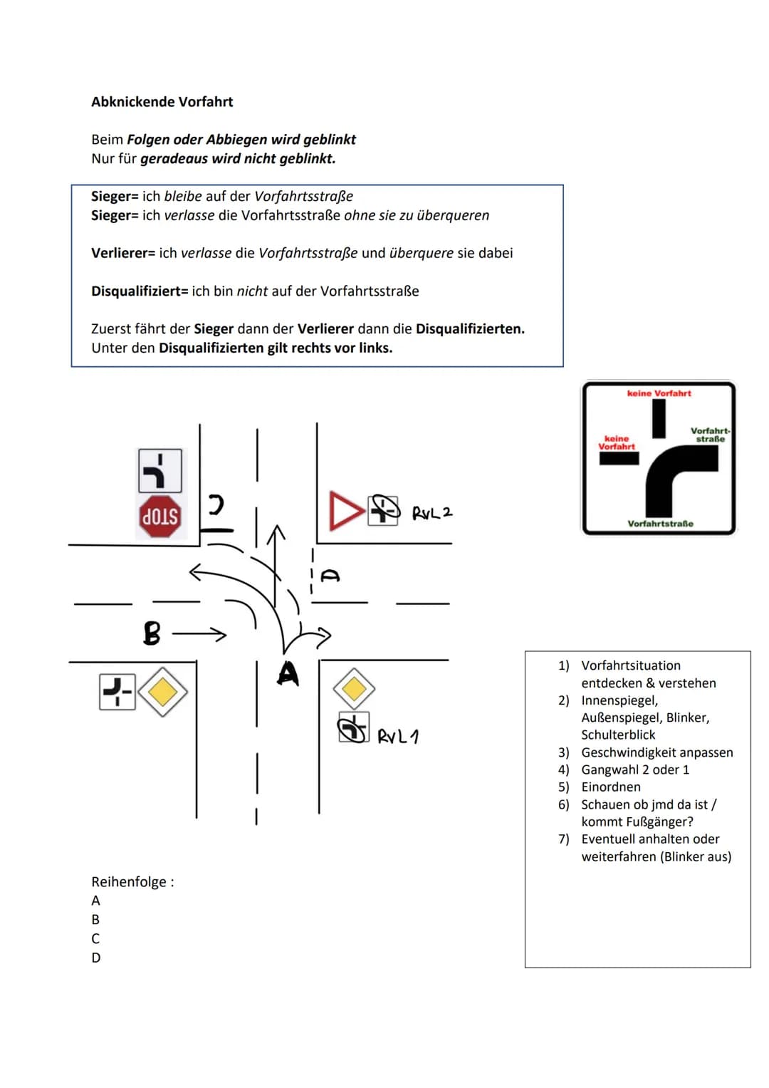 G
G
Wie Auto parkfertig abstellen?
1. Kupplung und Bremse betätigen
2. Motor aus
3. Handbremse anziehen
4. Ersten Gang einlegen
5. Erst Kupp