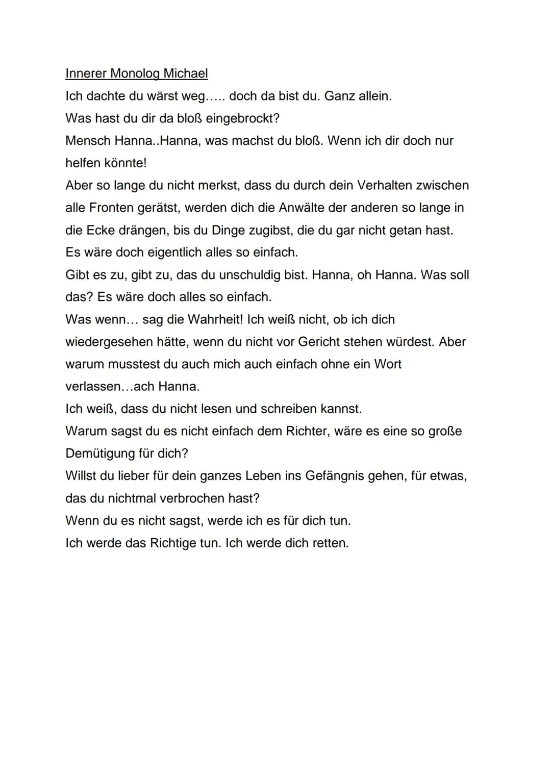 Buchportfolio
Bernhard Schlink
Der Vorleser
Nele Lindner, 10 Gym Inhaltsangabe
Der Roman "Der Vorleser" von Bernhard Schlink handelt von der