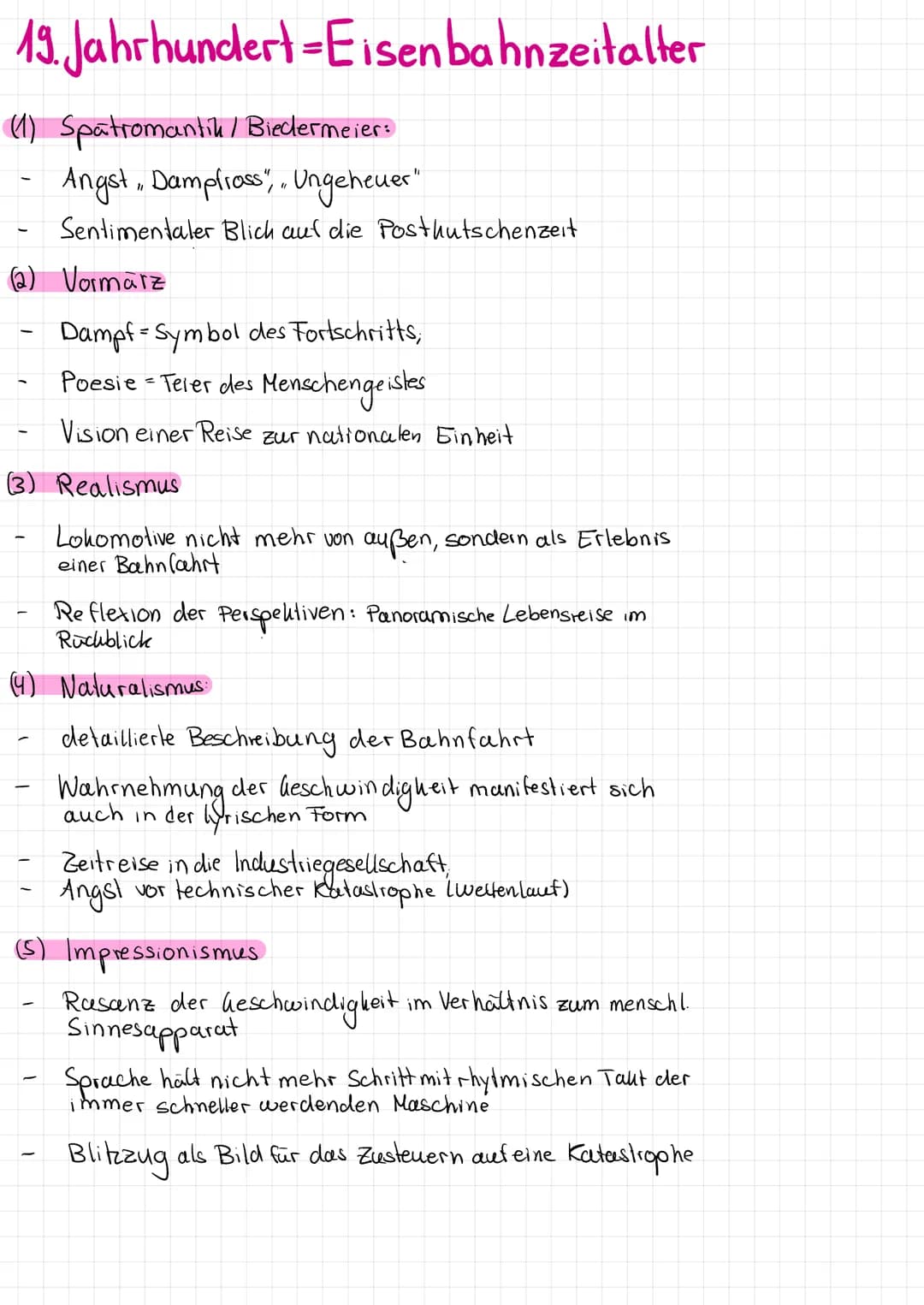 19. Jahrhundert-Eisenbahnzeitalter
(1) Spatromantik / Biedermeier:
Angst. Damplioss". Ungeheuer"
Sentimentaler Blick auf die Posthutschenzei