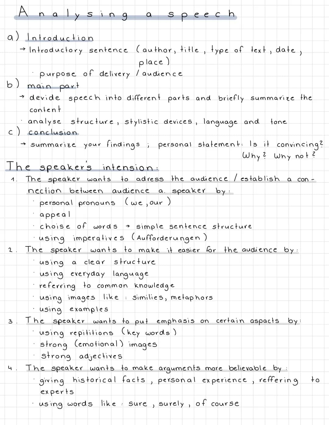 A
a) Introduction
Introductory sentence (author, title, type of text, date,
place)
purpose of delivery / audience
a 1
2
у
b) main part
devid