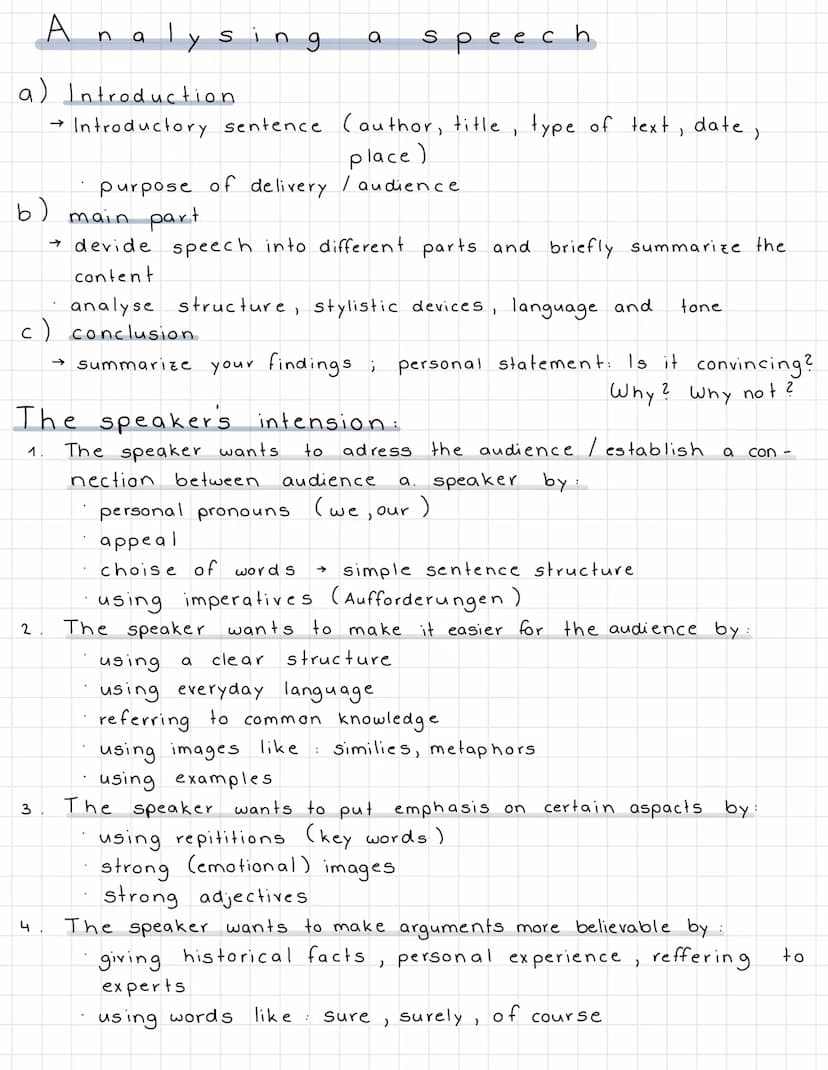 A
a) Introduction
Introductory sentence (author, title, type of text, date,
place)
purpose of delivery / audience
a 1
2
у
b) main part
devid