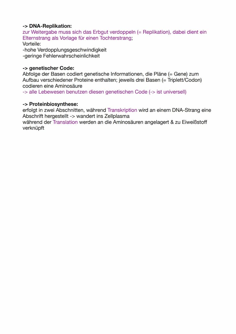 Biologie
Genetik:
Die Genetik (= Vererbungslehre) befasst sich mit der Weitergabe & Ausbildung von
Merkmalen.
Wichtige Begriffe:
Genotyp: Ge