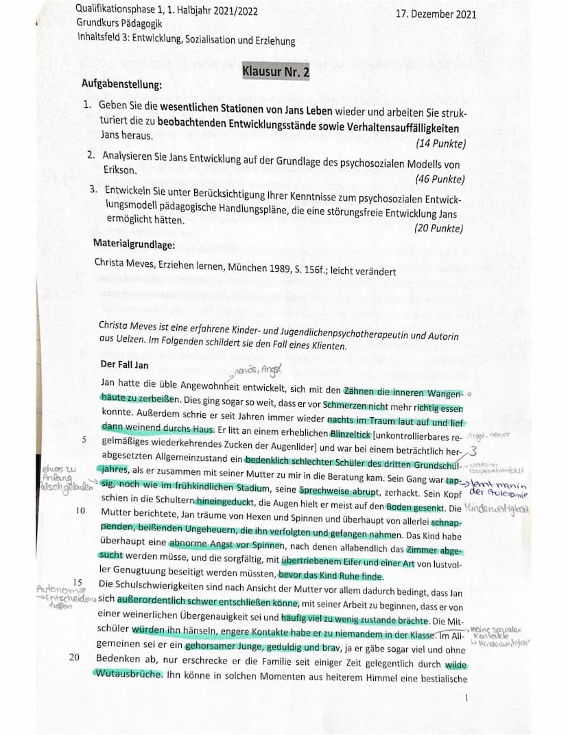 Inhaltliche Leistung
Teilaufgabe 1
1
1
2
3
Anforderungen
Die Schülerin / Der Schüler...
formuliert eine aufgabenbezogene Einleitung unter Be