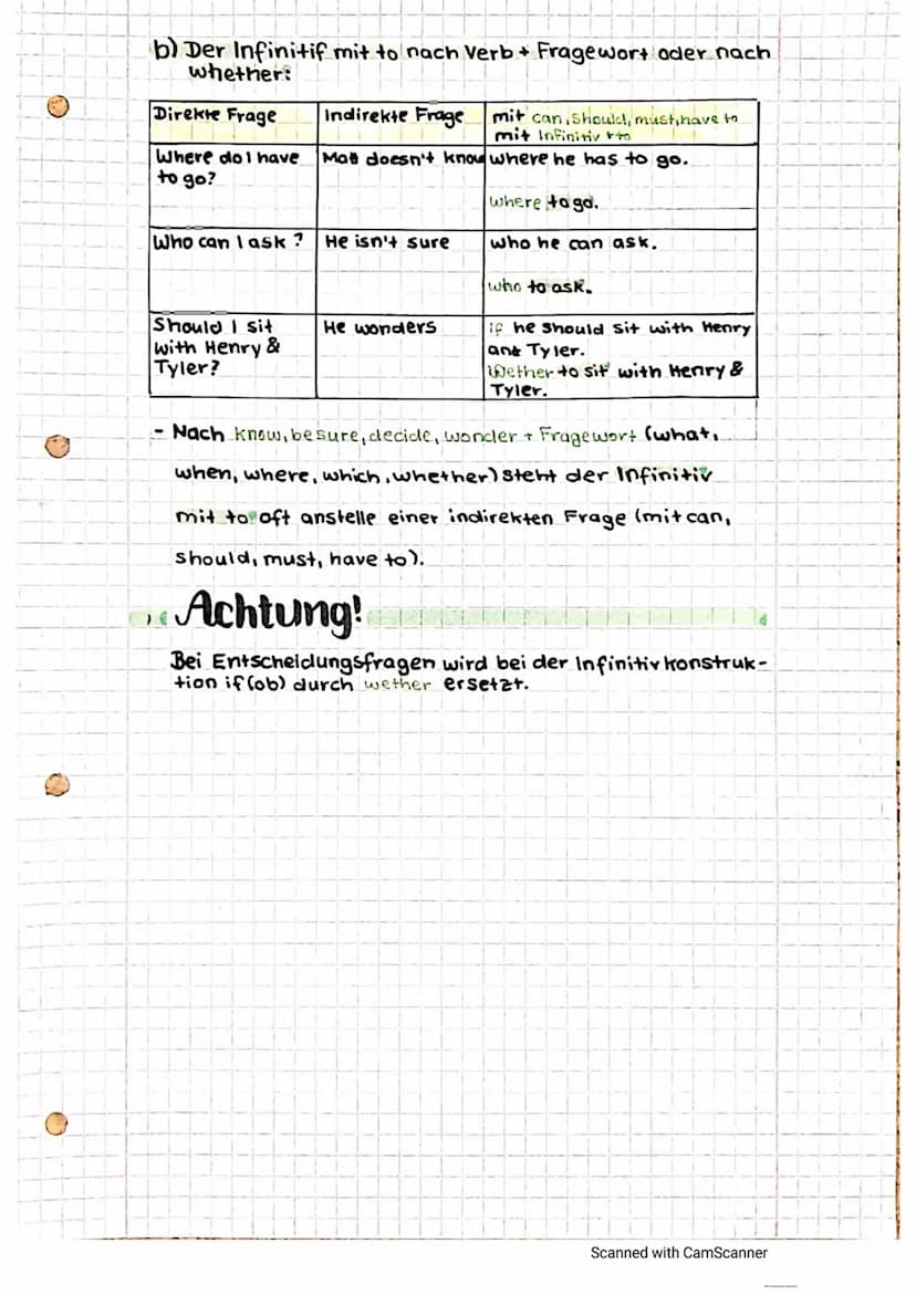 (3
grammar:
Der Infinitiv ist die Grundform des verbs. Im Englischen
findet man diesen in zwei Formen:
mit to (to be, to play, to see) und o