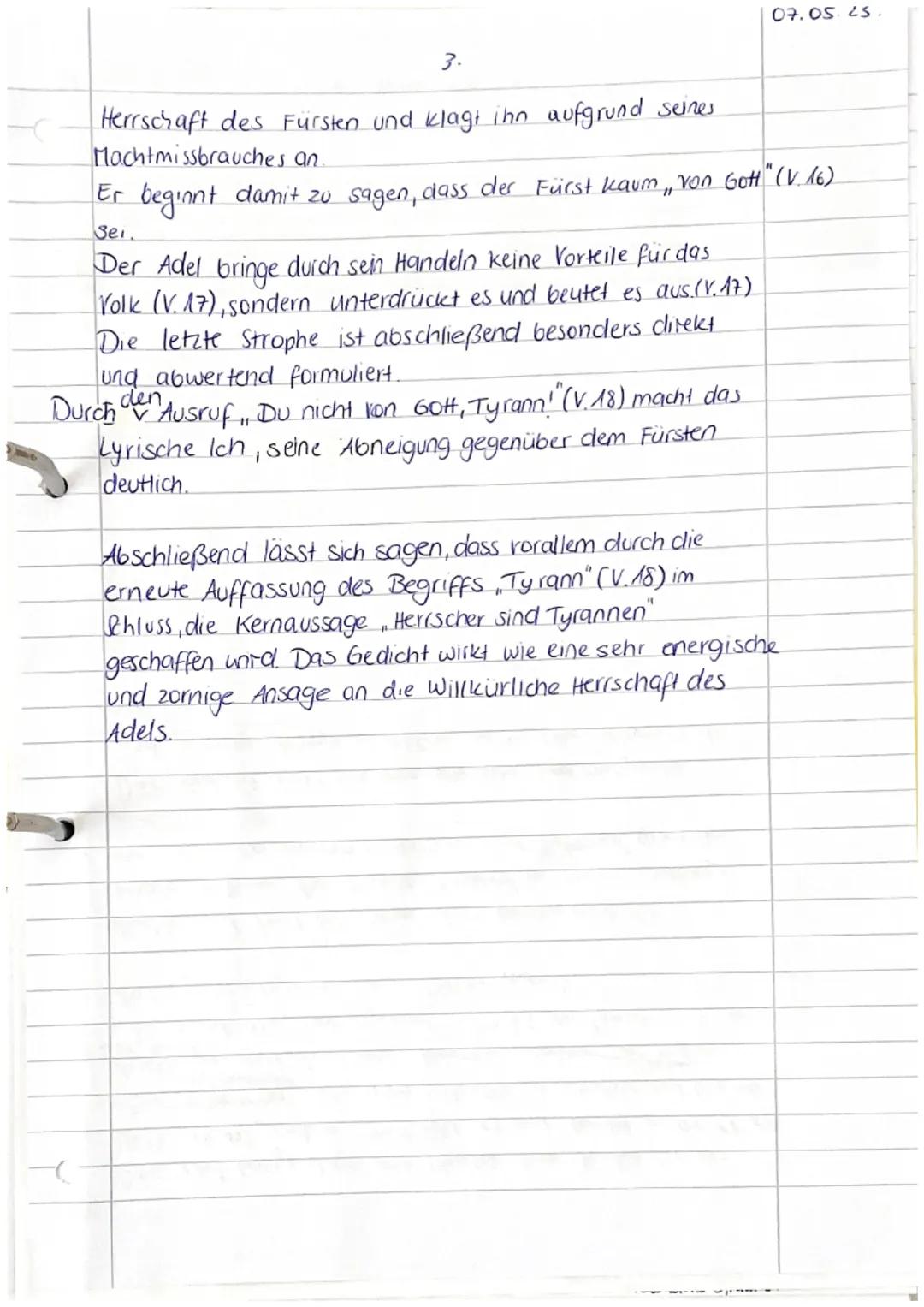1
Interpretation von..
Der Bauer an seinen durchlauchtigen Tyrannen.
Das Gedicht. Der Bauer an seinen durchlauchtigen Tyrannen"
aus dem Jahr