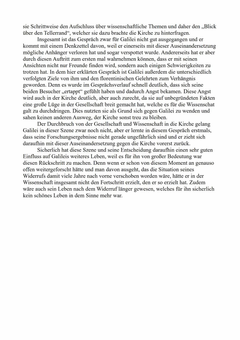 Probeanalyse
Das epische Drama "Leben des Galilei", wurde 1938/39 von Berthold Brecht
verfasst und thematisiert den zu der Zeit sehr zentral