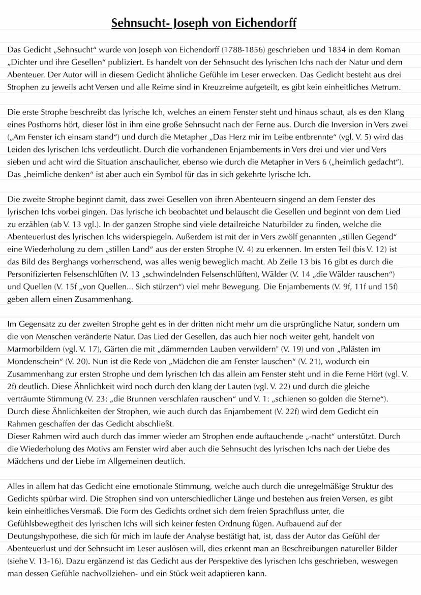 5
10
15
20
Sehnsucht (Joseph von Eichendorff)
Es schienen so golden die Sterne,
Am Fenster ich einsam stand
Und hörte aus weiter Ferne
Ein P