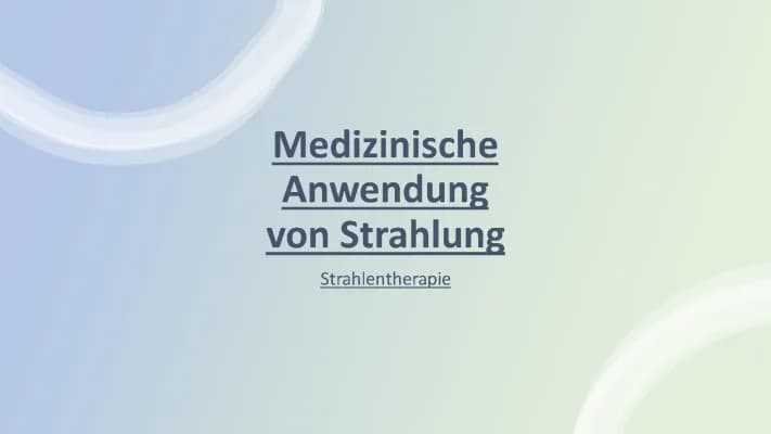 Know Medizinische Anwendung von Strahlentherapie thumbnail