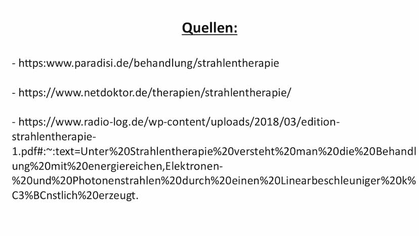 Medizinische
Anwendung
von Strahlung
Strahlentherapie Übersicht
1.Einleitung Strahlentherapie
2. Was passiert genau bei einer Strahlentherap