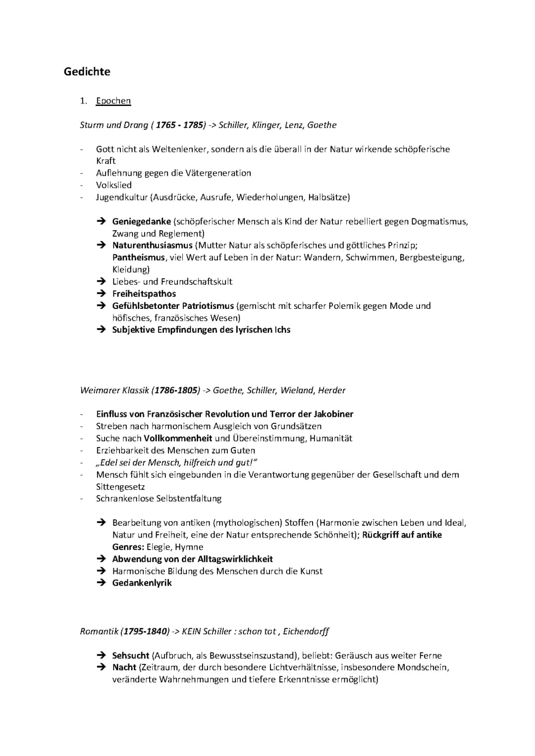 gedichtinterpretation: epochen, stilmittel, aufbau 