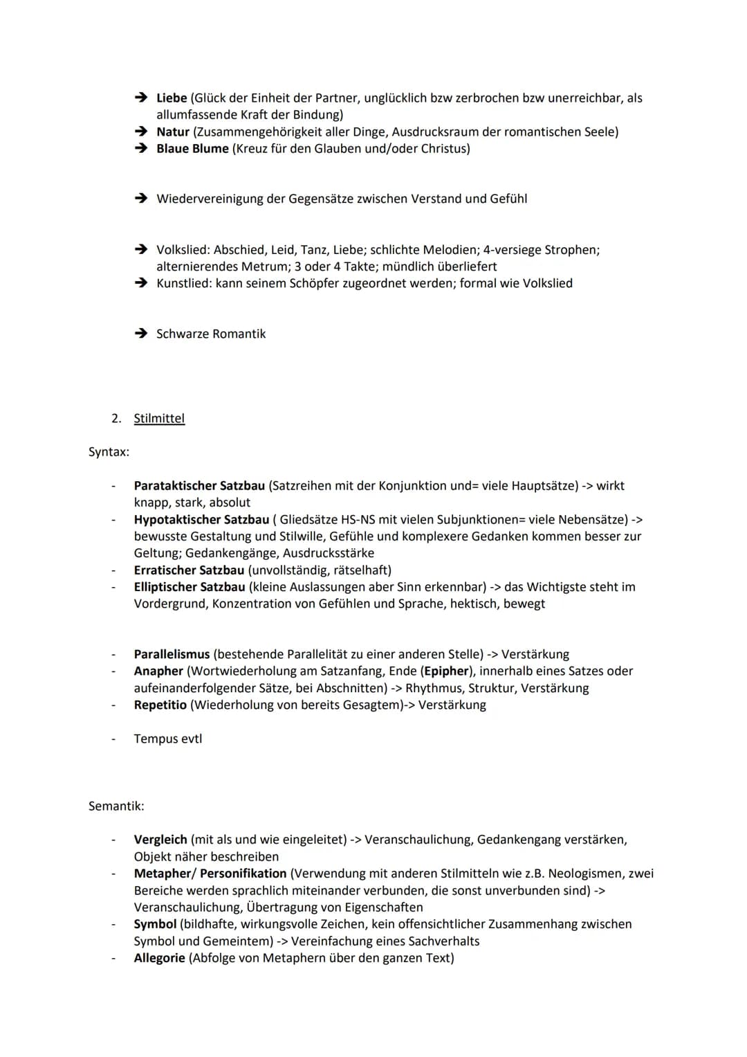 Gedichte
1. Epochen
Sturm und Drang (1765-1785) -> Schiller, Klinger, Lenz, Goethe
Gott nicht als Weltenlenker, sondern als die überall in d