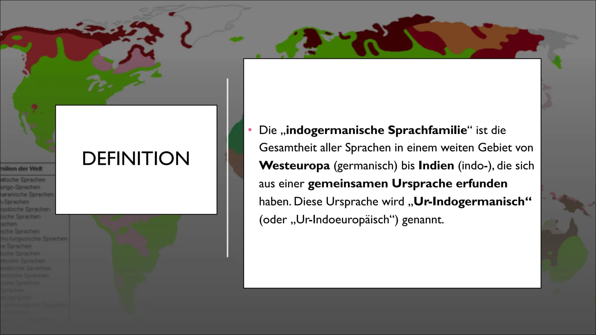 INDOGERMANISCHE
SPRACHE
VON: LOREDANA PETTÉ & MARIA GESSICA CELONA INHALTSVERZEICHNIS
●
●
indogermanischgermanisch und indoeuropäisch
Defini