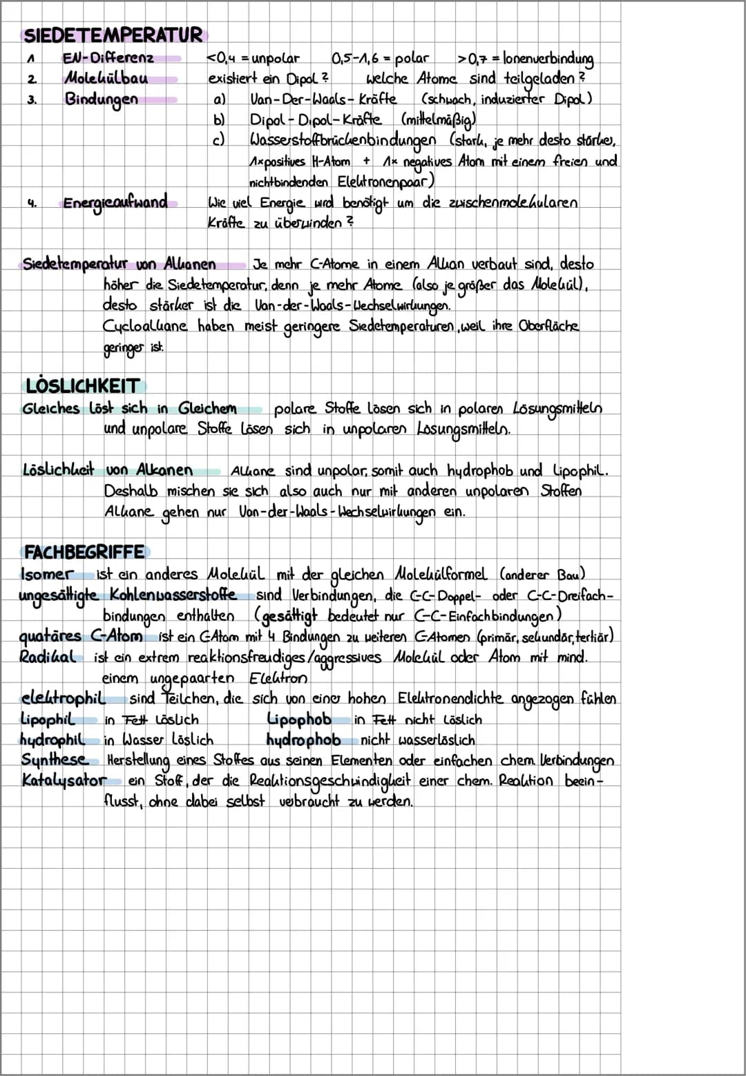 # STOFFKLASSEN

Stoffklasse | Struktur (Beispiel) | funktionelle Gruppe | Name
---|---|---|---
Alkane | CH3-CH2-CH2-CH3 Pentan | -C-C-Einfac