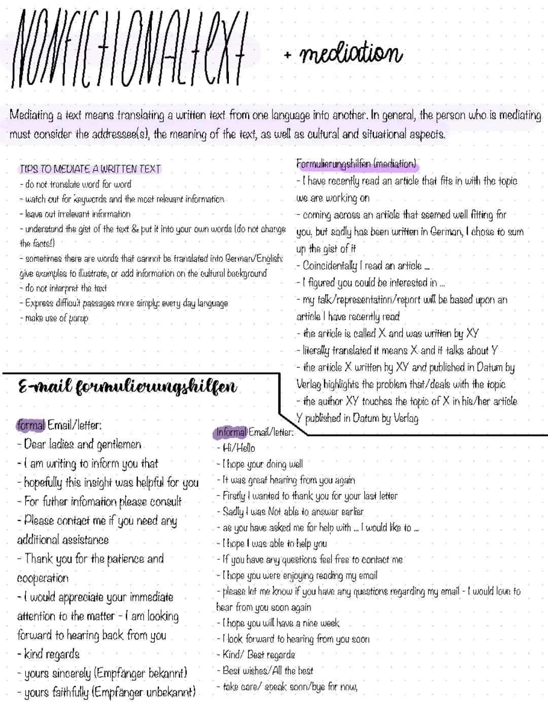nonfictional text + mediation 