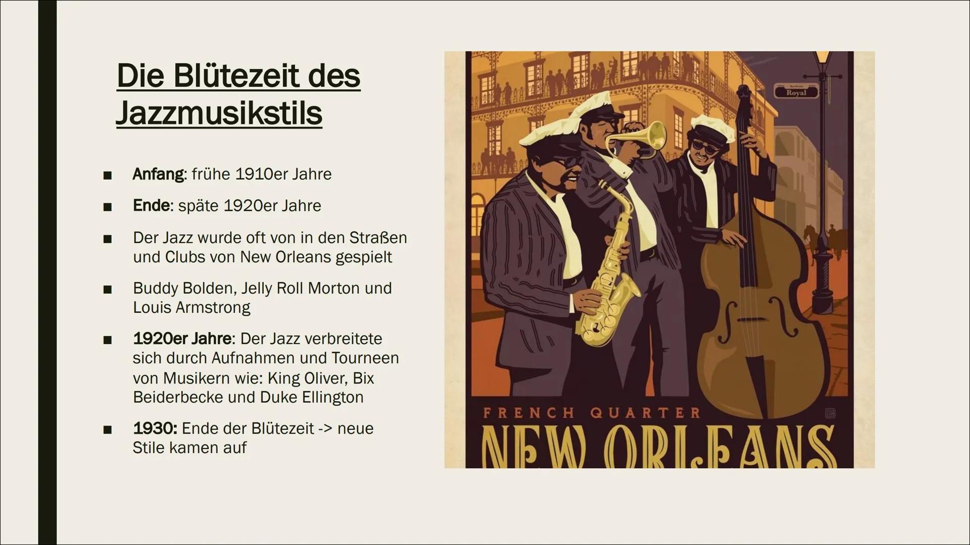 NEW-ORLEANS-JAZZ DAGUERRE
eficage
Inhaltsverzeichnis
Die Blütezeit des
Jazzmusikstils
Entstehungsort und -
situation
■
■
■
Musikalische Merk