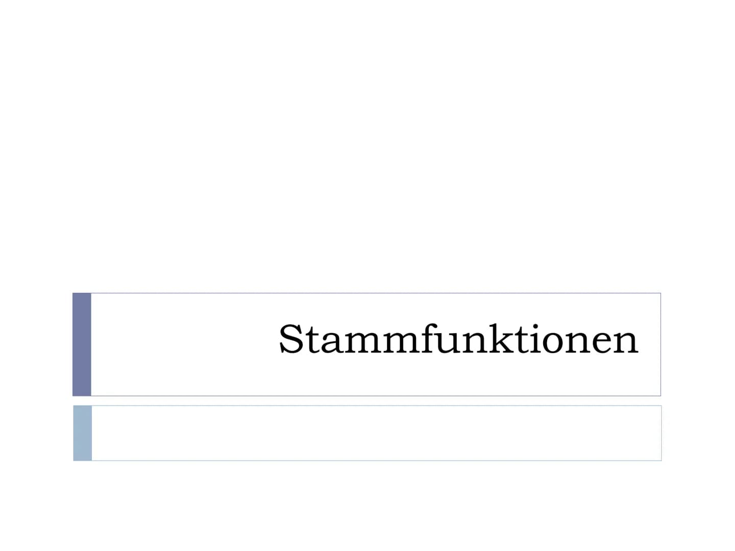 
<h2 id="wassindstammfunktionen">Was sind Stammfunktionen?</h2>
<p>Eine Stammfunktion ist eine differenzierbare Funktion F, die eine Ableitu