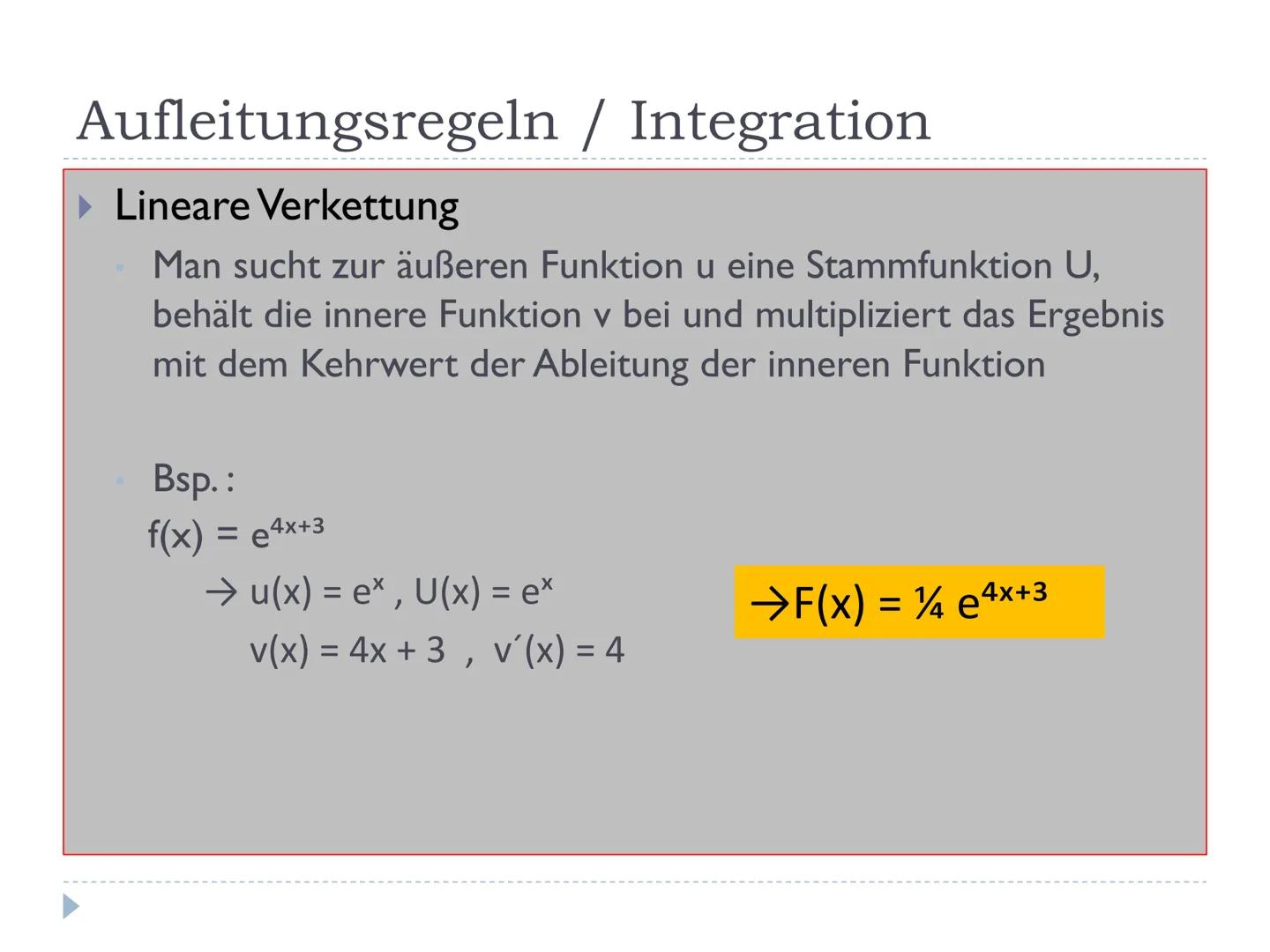 
<h2 id="wassindstammfunktionen">Was sind Stammfunktionen?</h2>
<p>Eine Stammfunktion ist eine differenzierbare Funktion F, die eine Ableitu