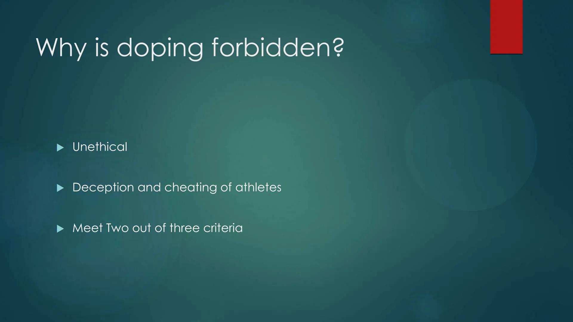 DOPING IN SPORTS
What is doping in sports?
A use of banned performance-enhancing drugs (PED) which improve the athletes
performance.
What ar