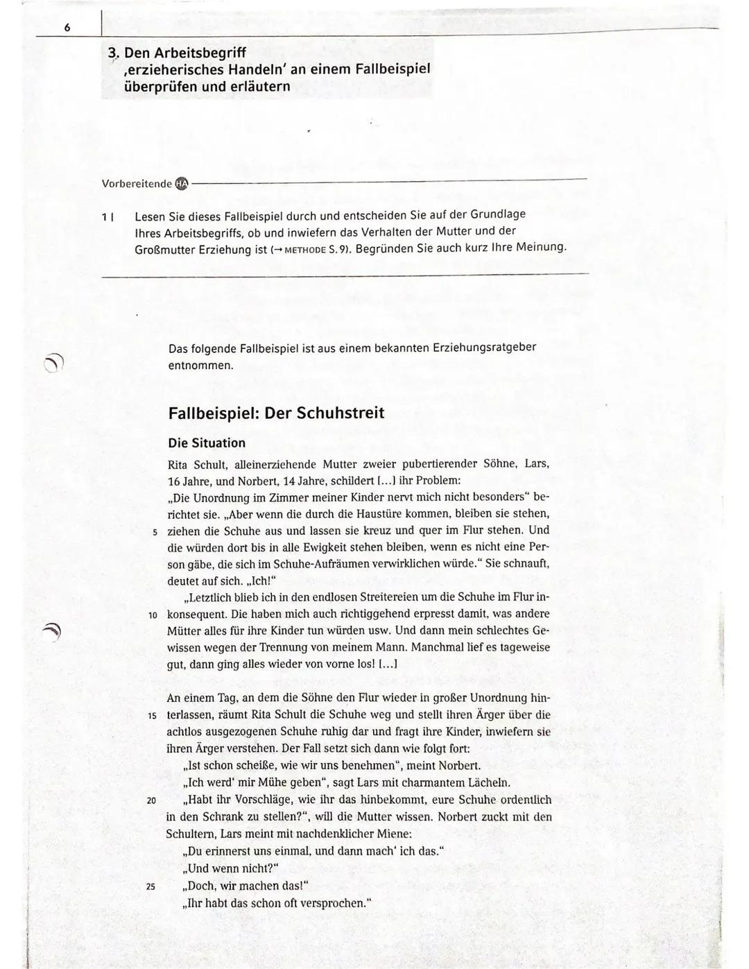 Fallbeispiel: Der Schuhstreit + Analyse 