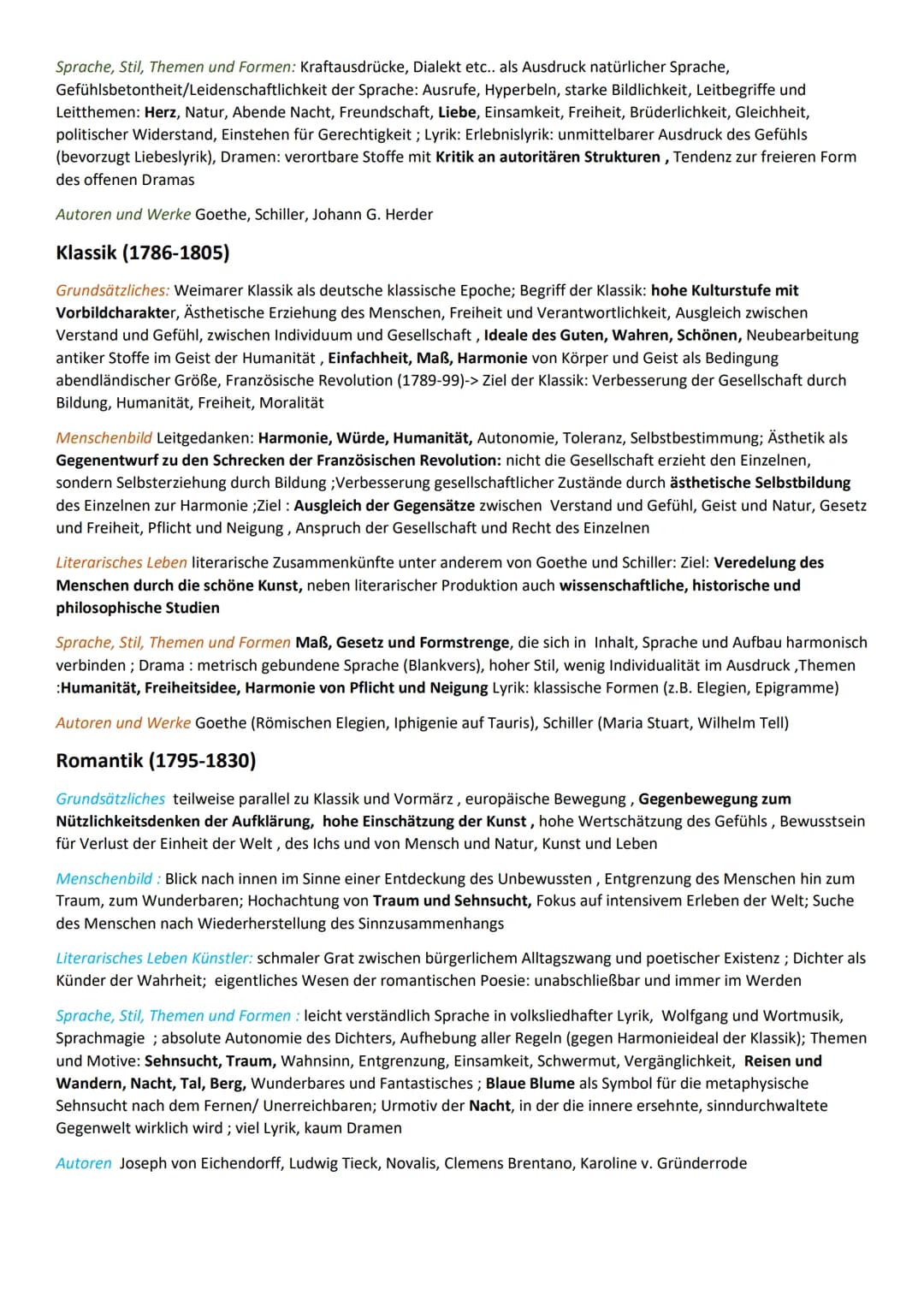 DEUTSCH-EPOCHENÜBERSICHT
Barock (1600-1720)
Historischer Hintergrund: 30-jähriger Krieg (1618-1648), konfessionelle Spaltung Deutschlands, a