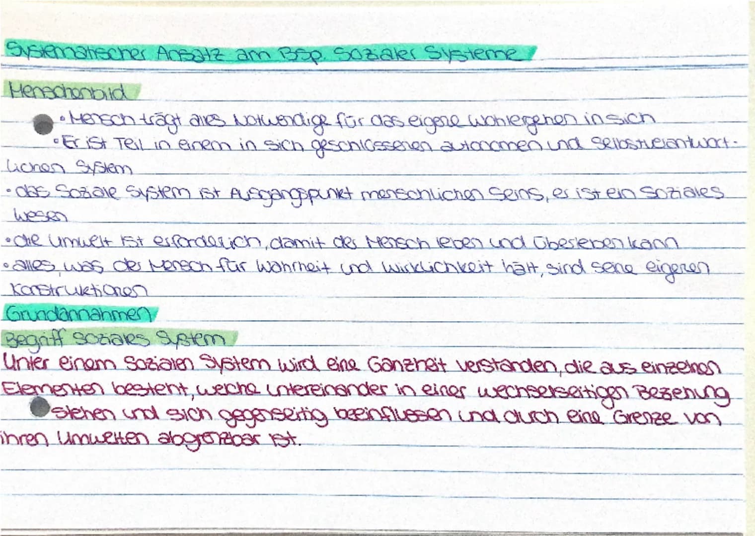 --- OCR Start ---
Systemanscher Ansatz am Bsp. Sozialer Systeme
Menschenbild
• Mensch trägt alves Notwendige für das eigere wohlergenen in s