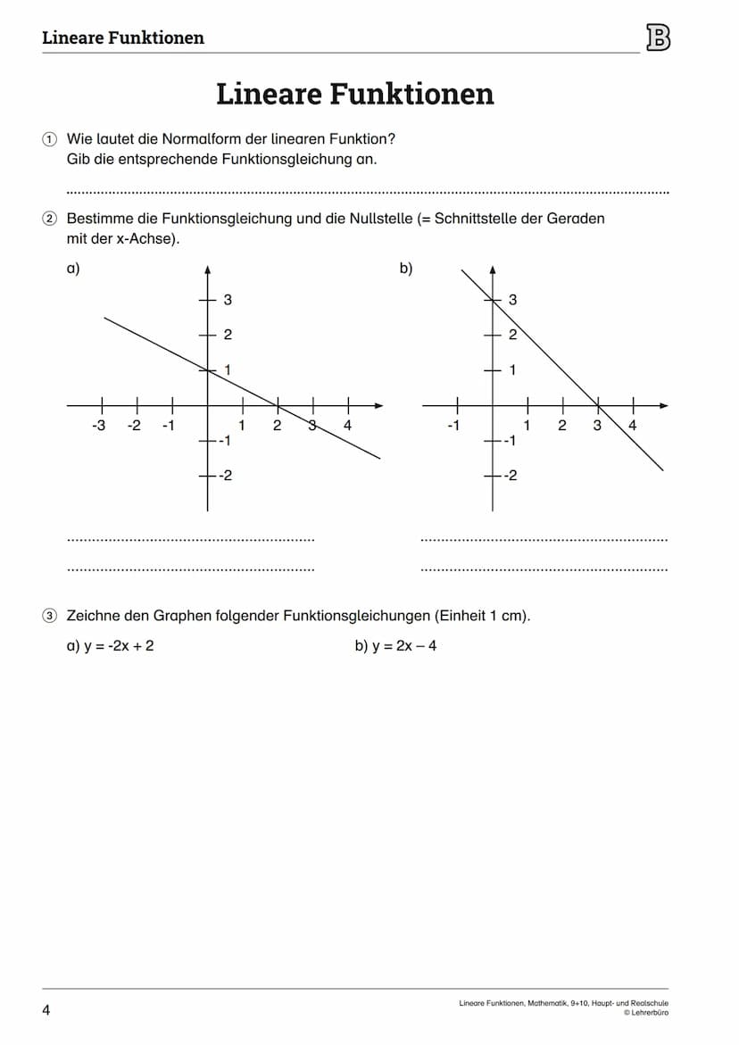 Lineare Funktionen
2
m>0
m<0
m = 0
m> 0
m<0
m = 0
t> 0
t<0
t = 0
t> 0
t< 0
t = 0
-4
9₁
Lineare Funktionen
Kreuze die den Graphen entsprechen
