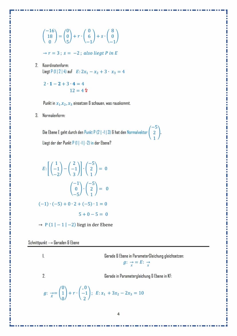 ▪▪‒‒‒‒‒‒‒‒‒‒‒I▬▬▬▬▬▬
Merkzettel Mathe
Normalform
Parameterform →Normalenform
Parameterform →→ Koordinatenform
Koordinatenform → Normalenform
