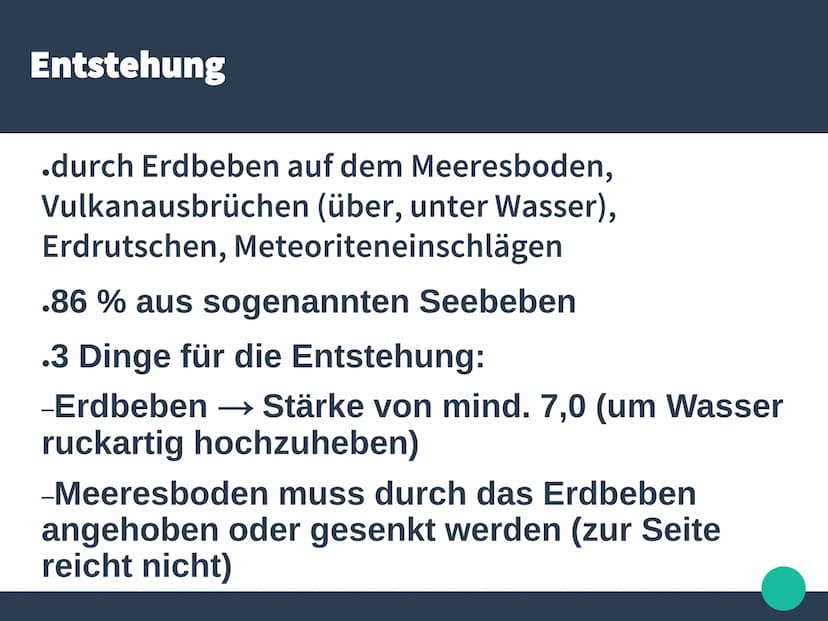 Merkmale:
- Wellenkamm kann eine Länge von 100 - 300 km erreichen
Durchschnittsgeschwindigkeit von 800 km/h
- legen Strecken von mehreren 10