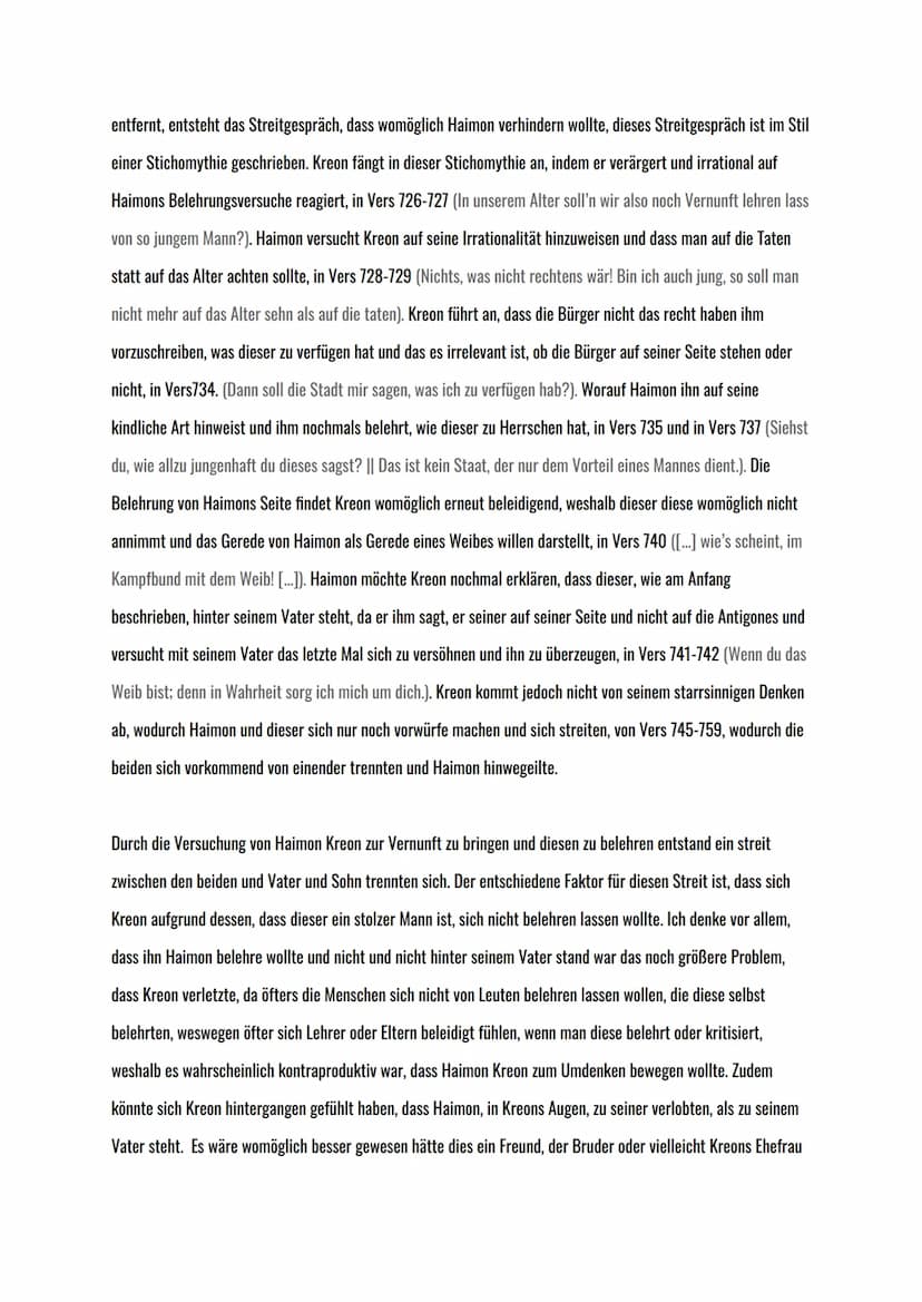 Interpretation der Reden Kreons
und Haimons
Antigone von Sophokles
Mouad Ezzouine
Im literarischen Werk Antigone, von Sophokles 442 vor Chri