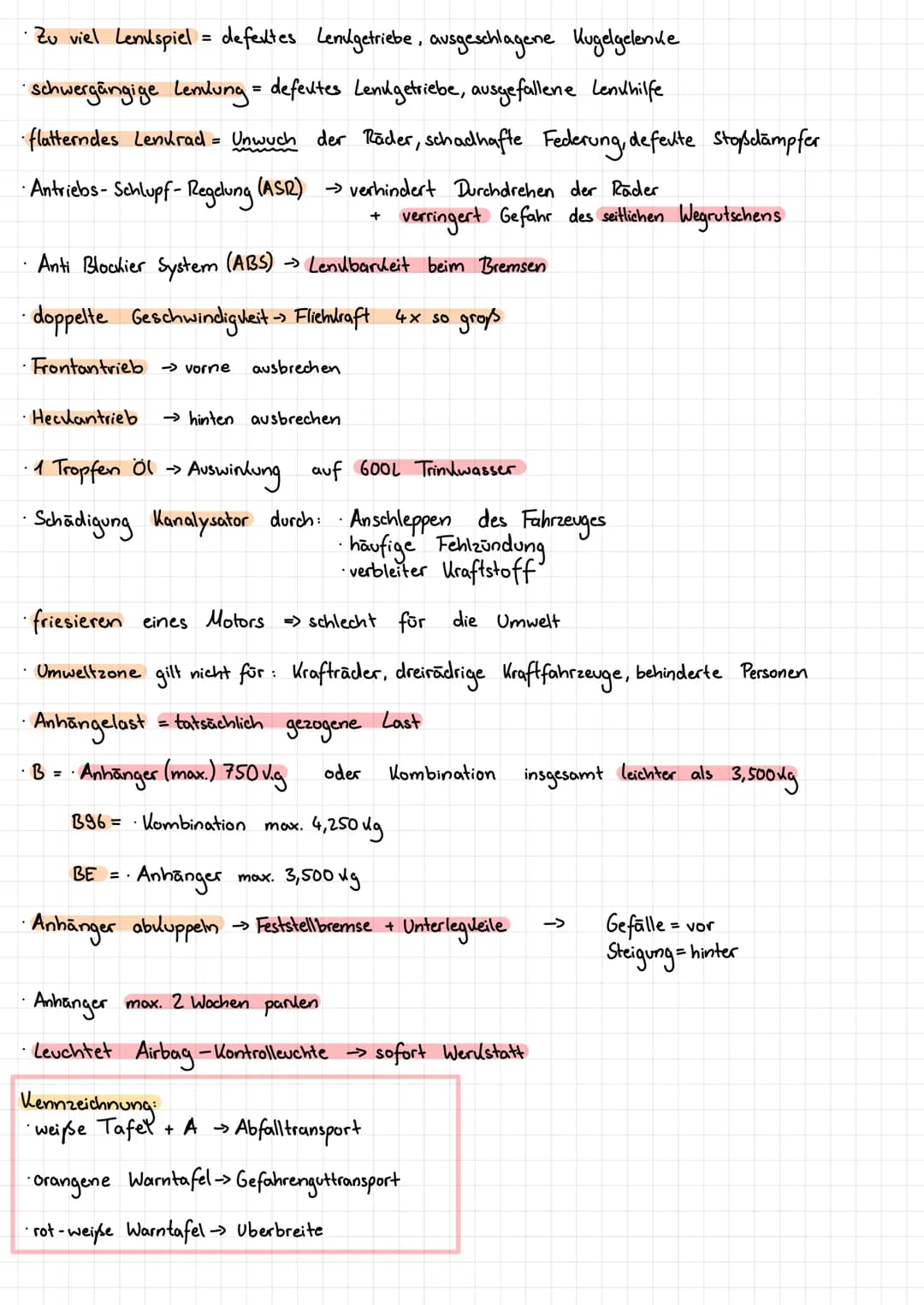 Theorie:
Rechtliche Rahmenbedingungen.
Alkoholabbau
• min. 1 Jahr deine Drogen
·Keine Haftpflichtversicherung = Keine Zulassung
(Fahrzeugbri