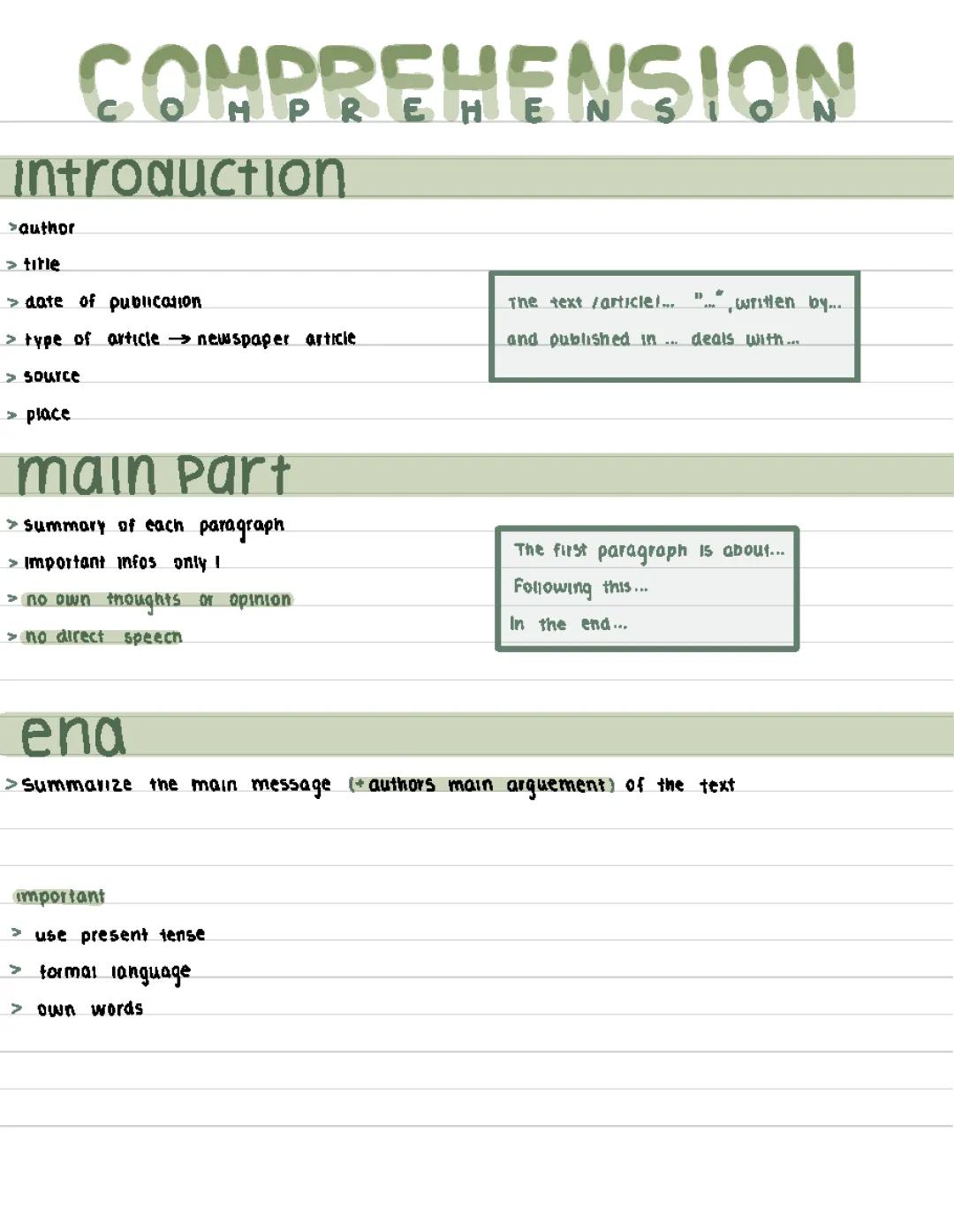Comprehension 