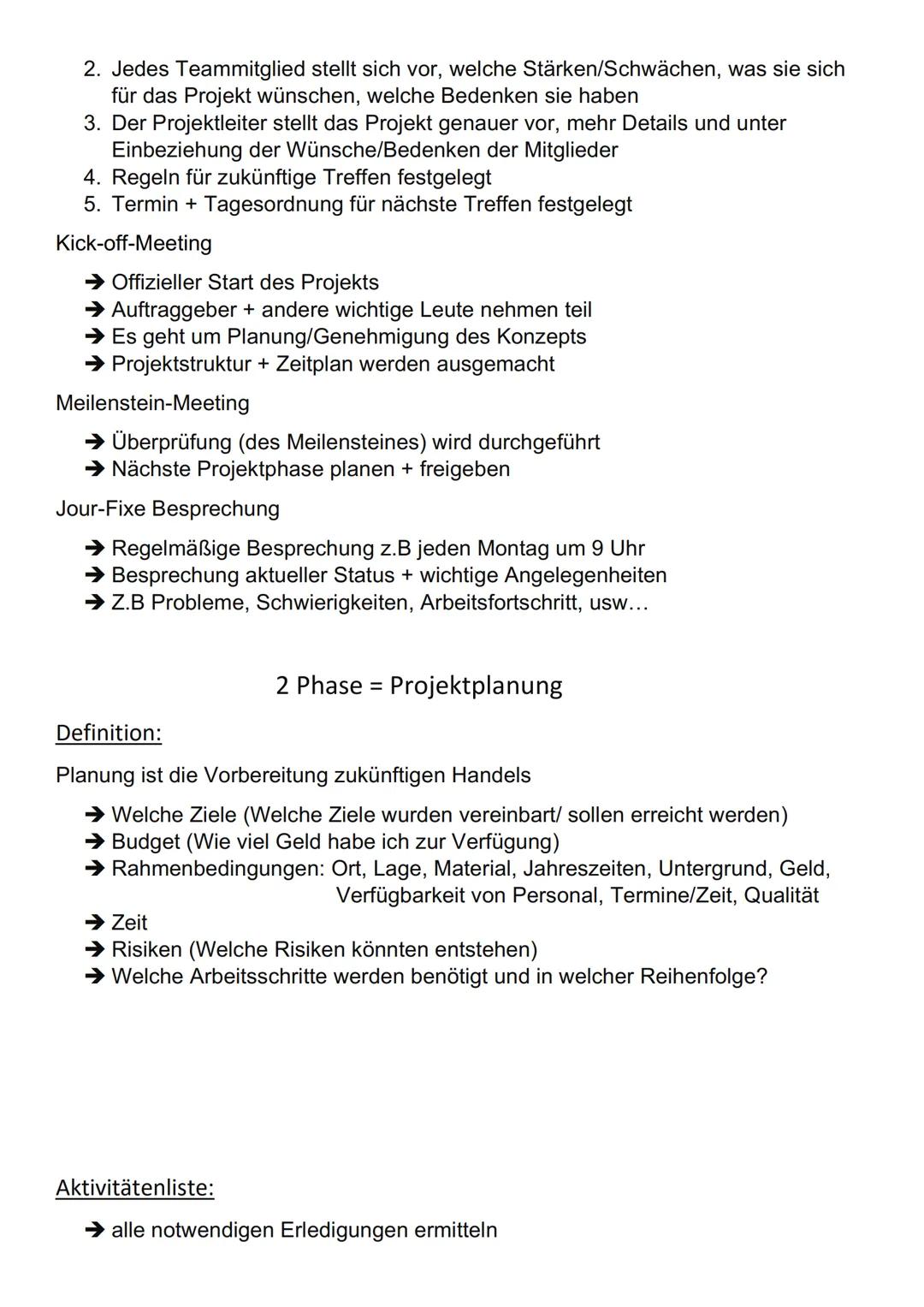 # Projektmanagement - Begriffe und Grundlagen

Definition Projekt:

→ Ist umfangreich
→ Begrenzung (zeitlich, personell, finanziell)
→ Ziels