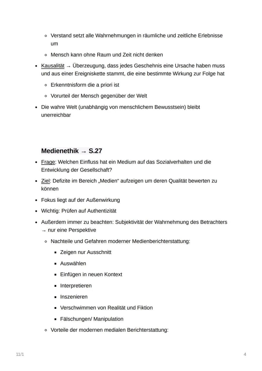 11/1
II/I
Wahrnehmung und Wirklichkeit
Objektive & Subjektive Wahrheit
Objektive Wahrheit
Die eine, objektive Wahrheit gibt es nicht →
nur A