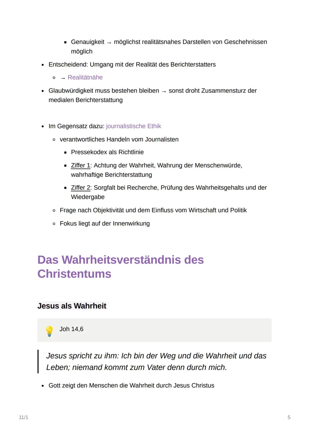 11/1
II/I
Wahrnehmung und Wirklichkeit
Objektive & Subjektive Wahrheit
Objektive Wahrheit
Die eine, objektive Wahrheit gibt es nicht →
nur A