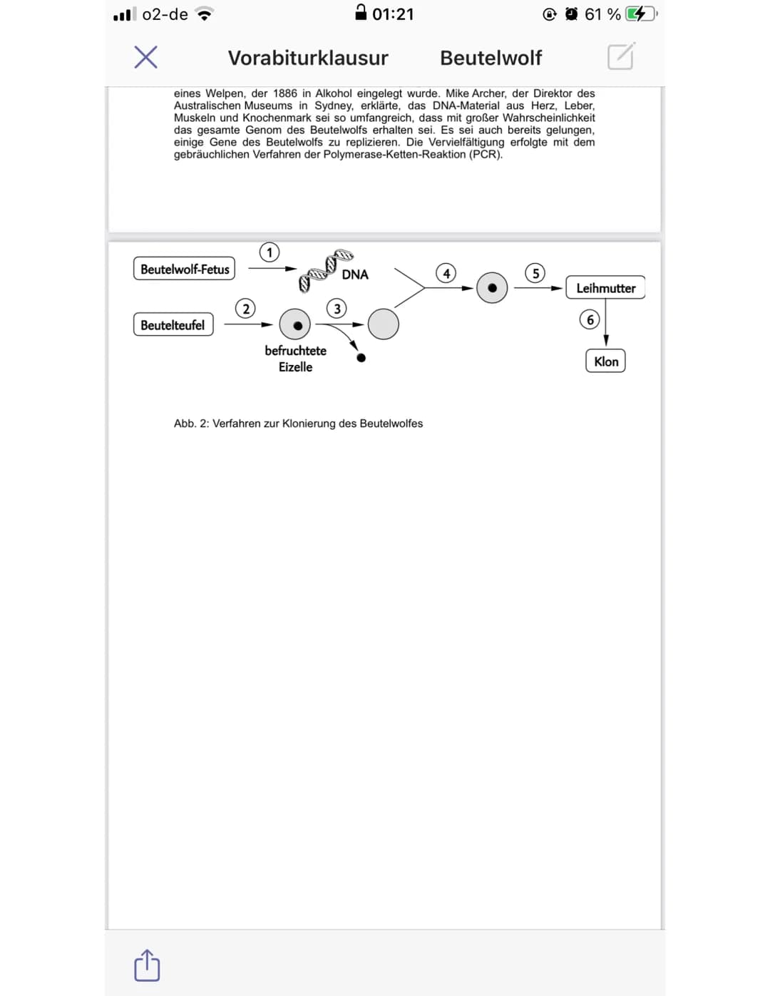 Biologie-Vorabiulausur
09. Februar 2021
Themengebiet Evolution /Beutelwolf
Aufgabe: 1.) a.) Diskutieren Sie anhand des Materials,
ob Haushun