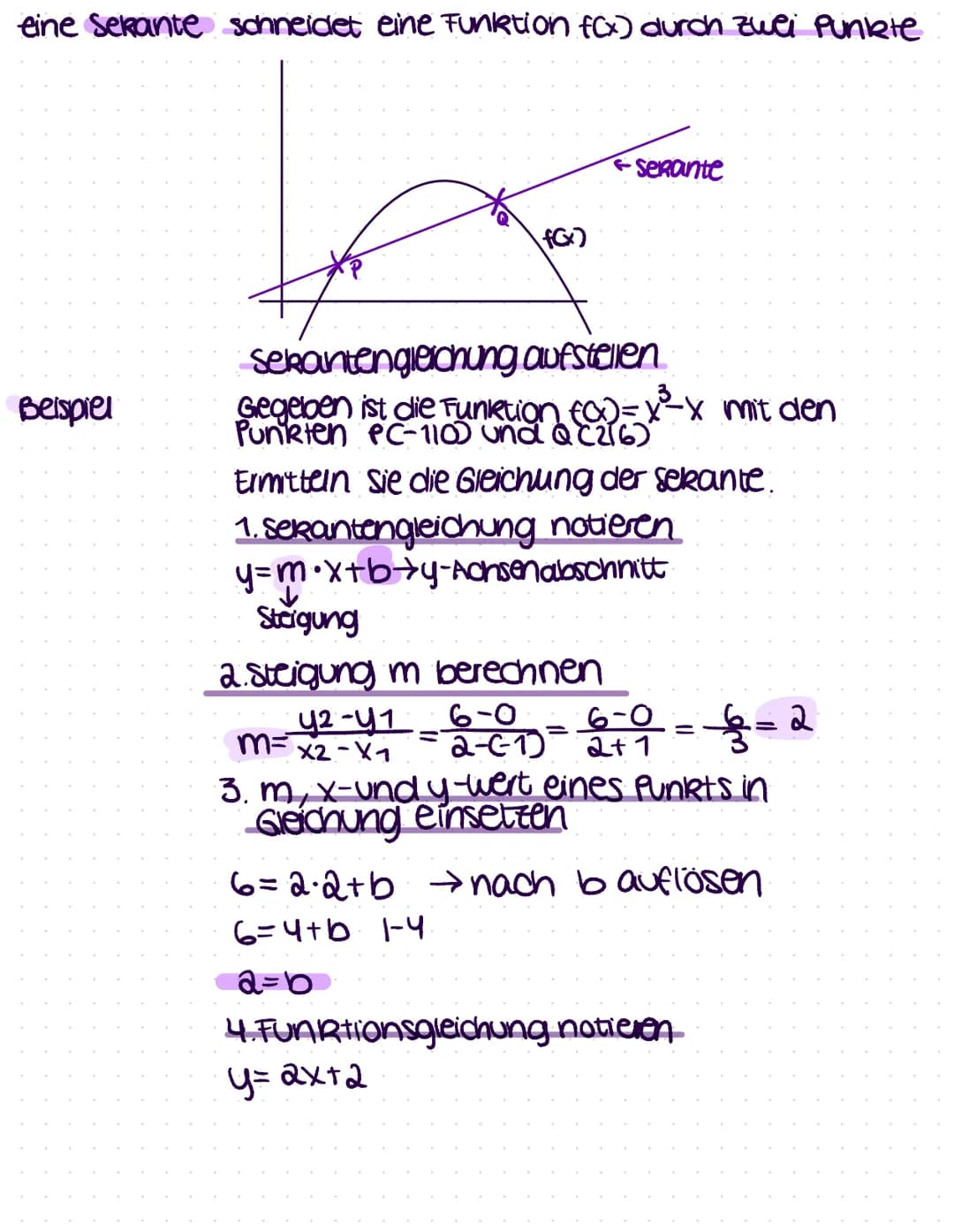 Tangenten-und
Sekantengleichungen
eine Tangente berührt eine Funktion for in einem funkt
←Tangente
오
ist die Funktion f(x)= Fox" + Gox® - 10