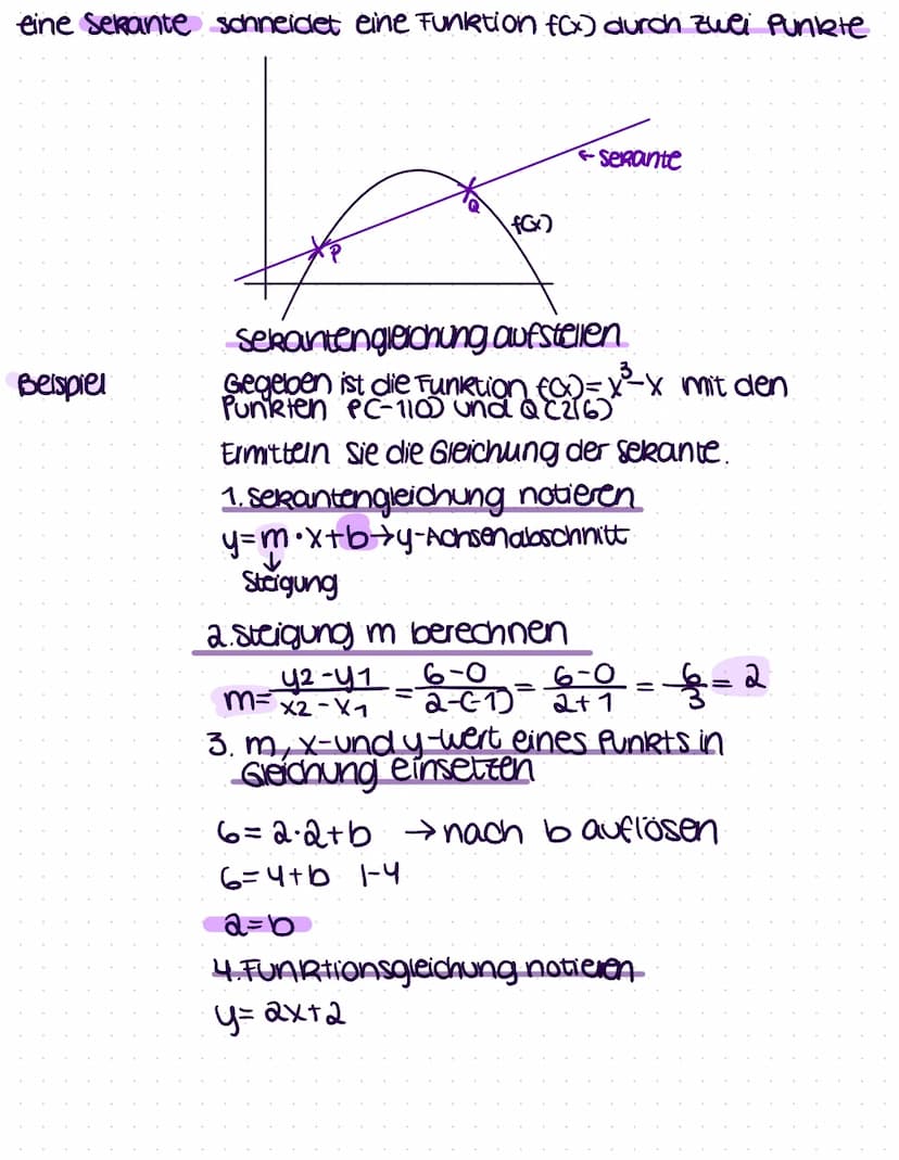 Tangenten-und
Sekantengleichungen
eine Tangente berührt eine Funktion for in einem funkt
←Tangente
오
ist die Funktion f(x)= Fox" + Gox® - 10