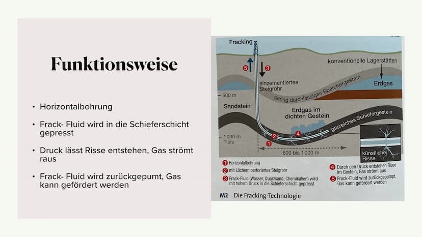 Fracking -
Eine umstrittene
Fördertechnologie ●
●
Was ist Fracking?
Funktionsweise
●
Chancen und Risiken
●
• Fracking in den USA
●
• Frackin
